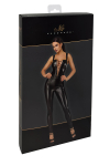Combinaison lac�e en wetlook Vixen F362 - Noir Handmade