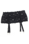 Porte-jarretelles dentelle large Noir - Litolu Lingerie